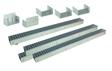 Edelstahlentwässerungsrinnen Bauhöhe 60 bis 80mm, Rost Anthrazit Qudratlochung SET Typ 4